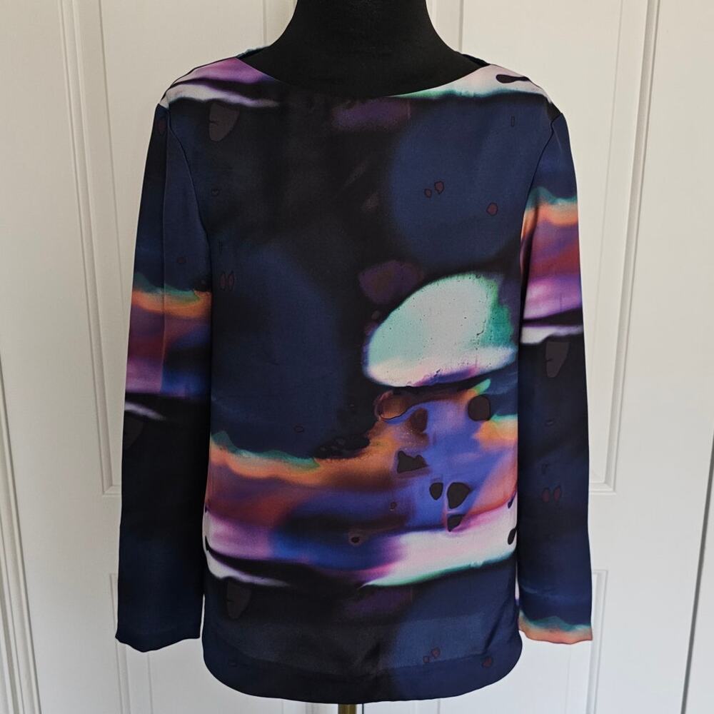 EUC & Other Stories Casual Abstract Multi-Colored L/S Tunic Blouse Top 34 Small